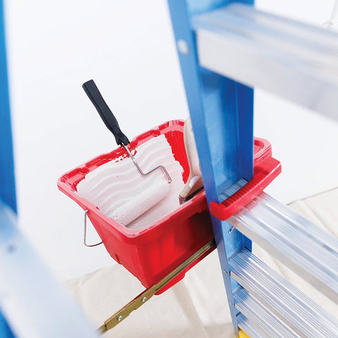 Handy Products 4300 Ultimate Paint Bucket and Ladder Caddie, 1 gal, Polypropylene, Red