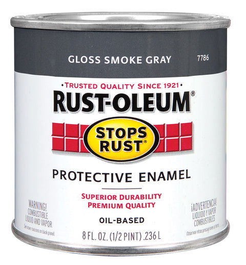 Rust-Oleum Oil Based Protective Enamel Smoke Gray Gloss 1/2 pt.