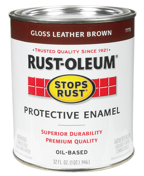 Rust-Oleum Oil Based Protective Enamel Leather Brown Gloss 1 qt.