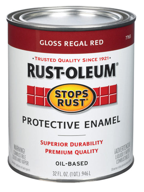 Rust-Oleum Gloss Oil-based Protective Enamel Paint Regal Red 1 qt.