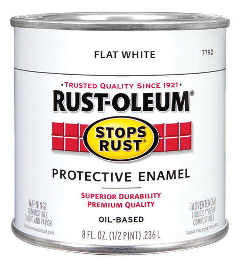 Rust-Oleum Oil Based Protective Enamel White Flat 1/2 pt.
