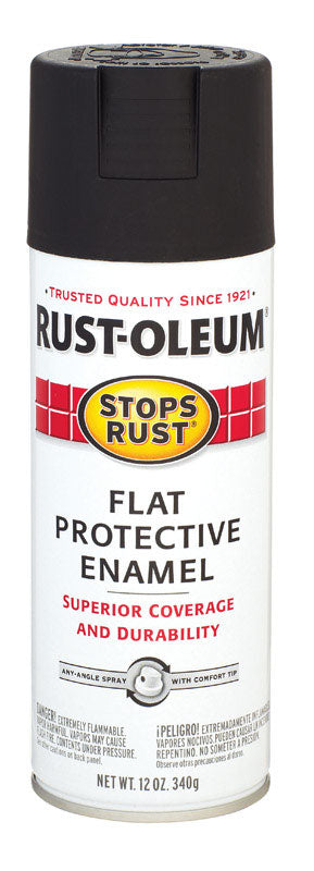 Rust-Oleum Stops Rust Black Flat Protective Enamel Spray 12 oz.