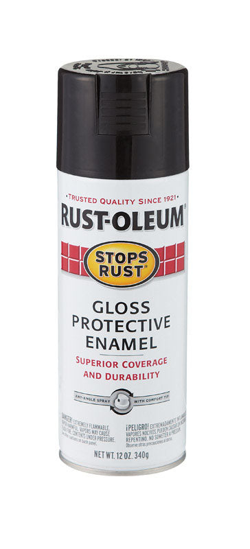 Rust-Oleum Stops Rust Black Gloss Protective Enamel Spray 12 oz.