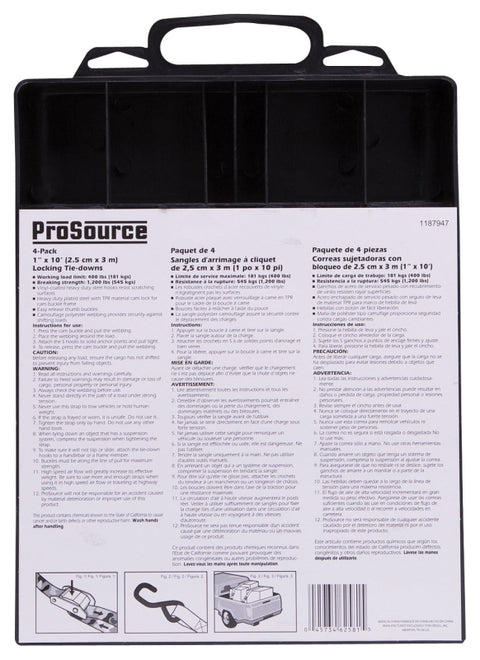 ProSource FH64068 Tie-Down, 1 in W, 10 ft L, Polyester Webbing, Metal Buckle, Camouflage, 400 lb, S-Hook End Fitting