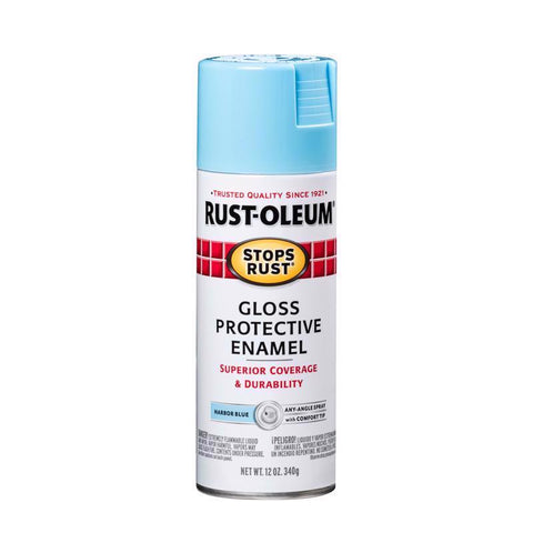Rust-Oleum 7722830 Rust Preventative Spray Paint, Gloss, Harbor Blue, 12 oz, Can
