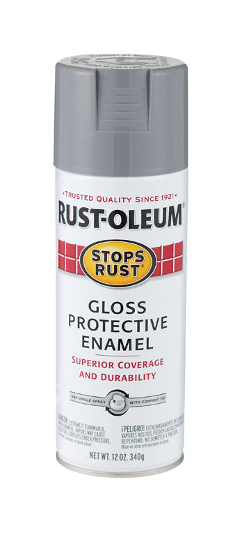 Rust-Oleum Stops Rust Smoke Gray Gloss Protective Enamel Spray 12 oz.