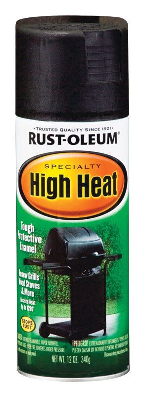 Rust-Oleum Stops Rust Specialty Satin Bar-B-Que Black Spray Paint 12 oz.