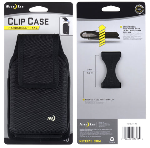 Nite Ize Clip Case Hardshell HSH2L-01-R3 Rugged Holster, 2XL, 1-Pocket, Nylon, Black