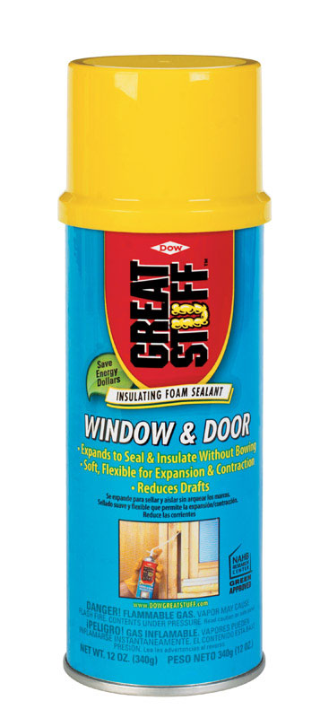 Great Stuff Polyurethane Foam Window & Door Insulating Sealant Yellow 12 oz.