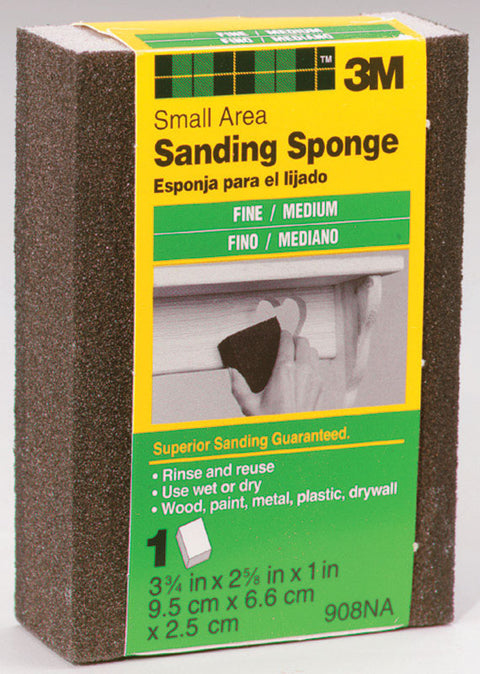 3M Sanding Sponge 2-5/8 in. W x 3-3/4 in. L Fine/Medium