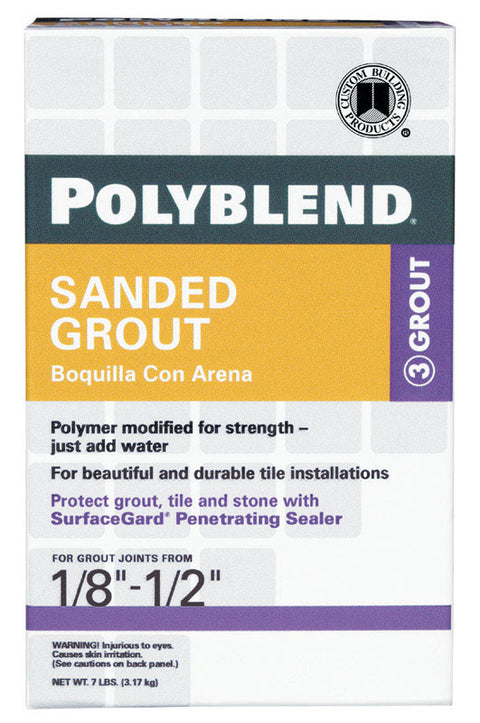 Custom Polyblend Pewter Sanded Grout 7 lb.