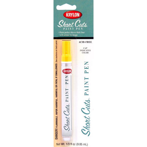 Krylon Short Cuts Sun Yellow Paint Pen Interior 0.33 oz, Pack of 6