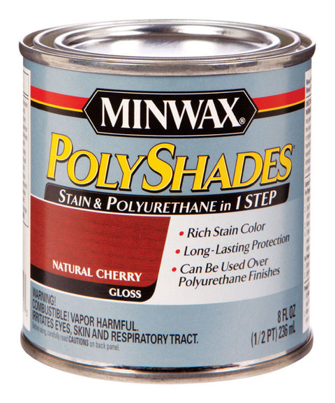 Minwax PolyShades Transparent Polyurethane Polyurethane Stain Natural Cherry 1/2 pt.