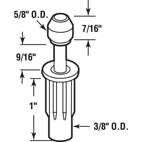 Prime-Line N 6702 Door Pivot and Guide, Nylon/Steel, Top