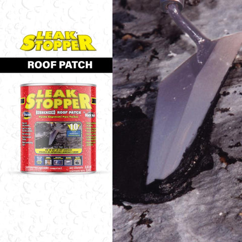 Leak Stopper Gloss Black Rubber Roof Patch 3.6 qt, Pack of 4