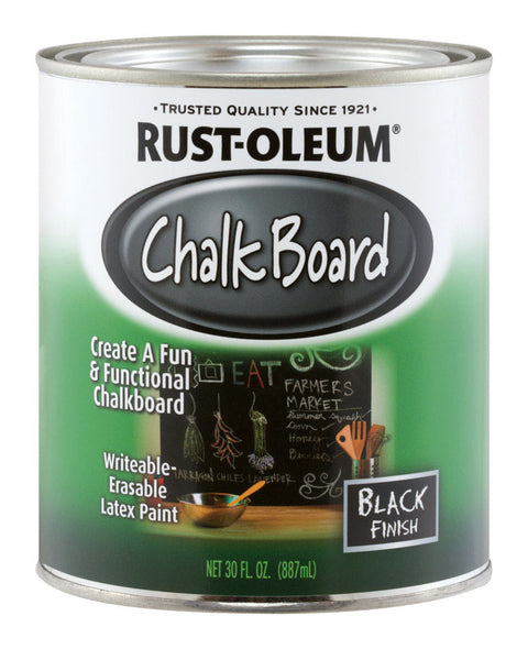 Rust-Oleum Interior Latex Chalkboard Paint Black Flat 1 qt.