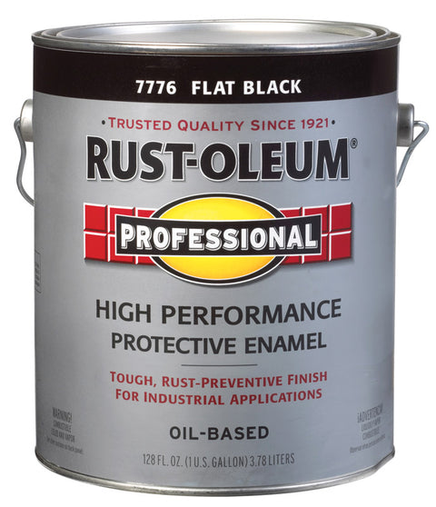 Rust-Oleum Oil Based High Performance Protective Enamel Black Flat 1 gal.