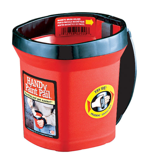 HANDy Paint Pail Plastic Bucket 1 qt. Red