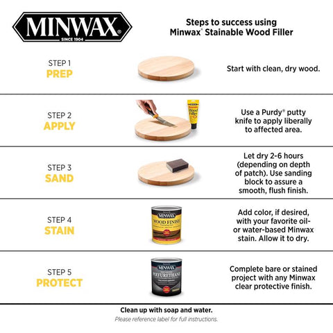 Minwax Stainable Natural Wood Filler 6 oz