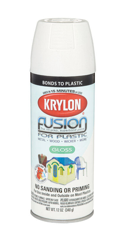 Krylon Dover White Gloss Fusion Spray Paint 12 oz.