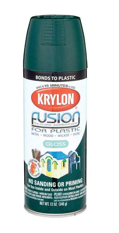 Krylon Hunter Green Gloss Fusion Spray Paint 12 oz.