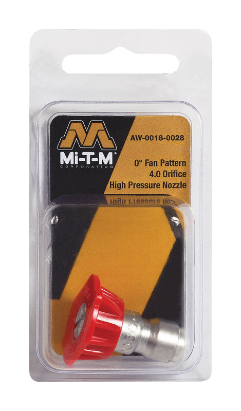 MI-T-M Quick Connect 4 0, 0 deg. Pressure Washer Nozzle