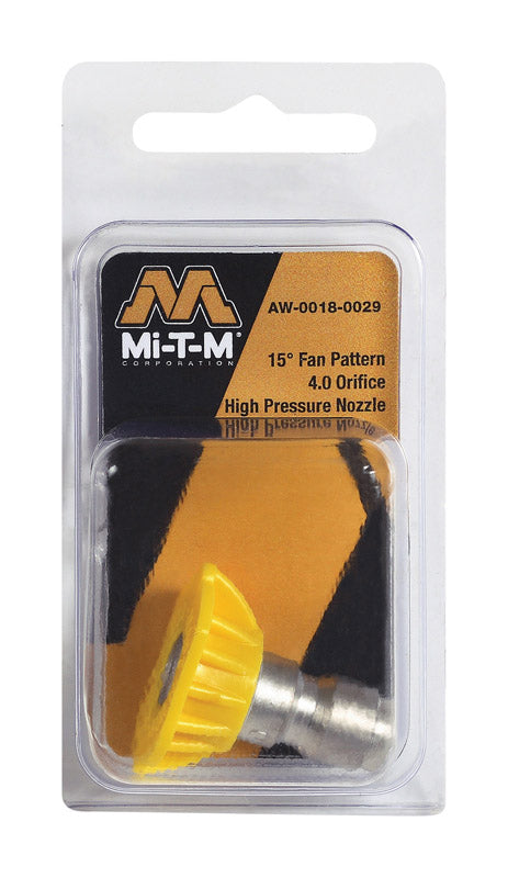 MI-T-M Quick Connect 4 mm 15, 15 deg. Pressure Washer Nozzle
