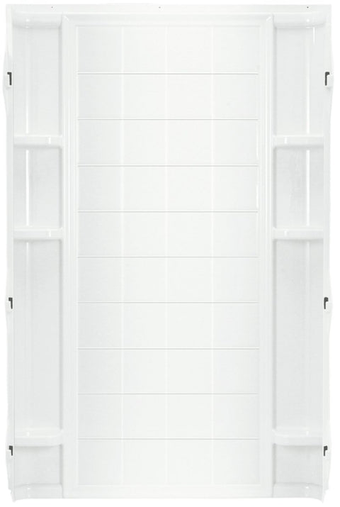 Sterling Ensemble 72102100-0 Shower Back Wall, 72-1/2 in L, 36 in W, Vikrell, High-Gloss, Alcove Installation, White