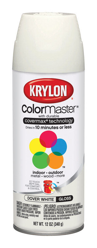 Krylon ColorMaster Dover White Gloss Spray Paint 12 oz.
