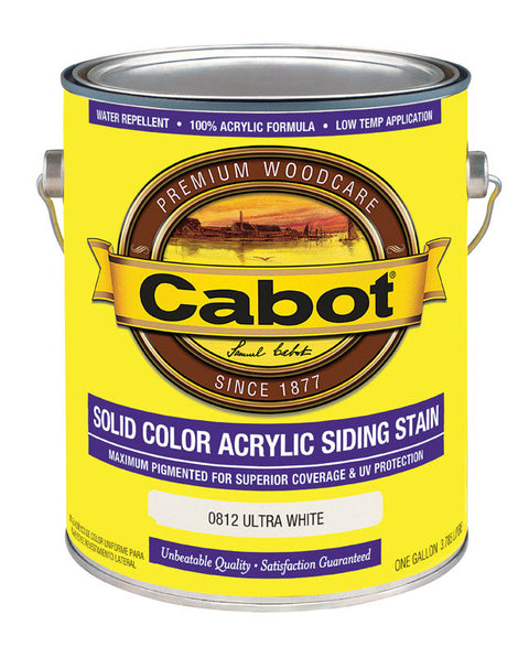 Cabot Solid Color Acrylic Siding Stain Ultra White 1 gal.