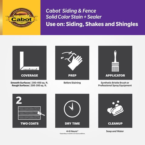Cabot Siding & Fence Solid Tintable Ultra White Base Stain and Sealer 1 gal, Pack of 4