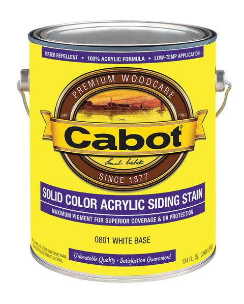 Cabot Solid Color Acrylic Siding Stain White Base Tintable 1 gal.
