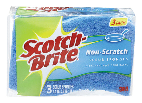 3M Scotch-Brite For Multi-Purpose Scrub Sponge 2.6 in. W x 4.4 in. L 3 pk