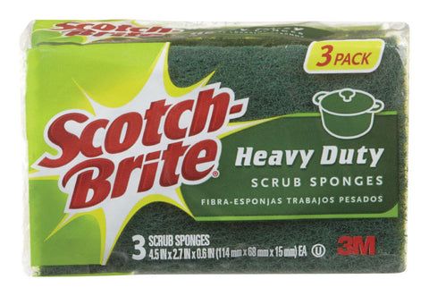 3M Scotch-Brite Scrub Sponge 2.7 in. W x 4.5 in. L 3 pk