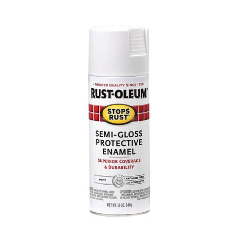 Rust-Oleum Stops Rust Semi-Gloss White Spray Paint 12 oz, Pack of 6
