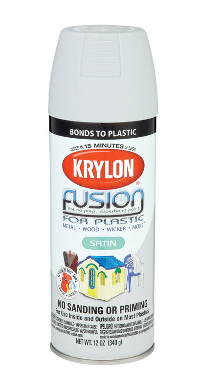 Krylon Gray Pewter Satin Fusion Spray Paint 12 oz.