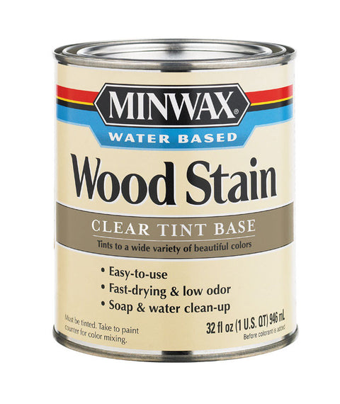 Minwax Transparent Water-Based Wood Stain Clear Tint Base Tintable 1 qt.