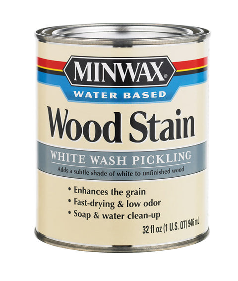 Minwax Transparent Water-Based Wood Stain White Wash Pickling 1 qt.