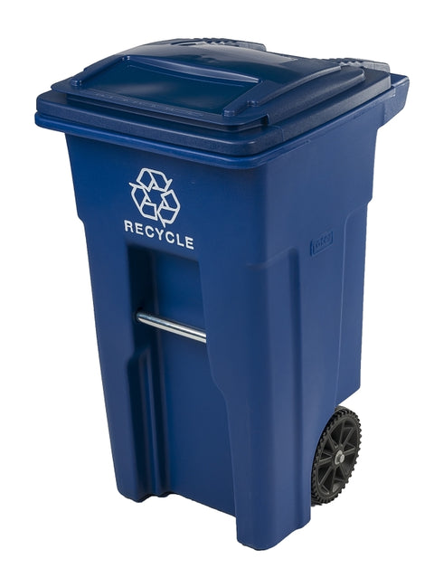 Toter 79232-R2705 Trash Can, 32 gal Capacity, Polyethylene, Blue, 19-3/4 in W x 24-1/4 in D x 37-1/2 in H Dimensions