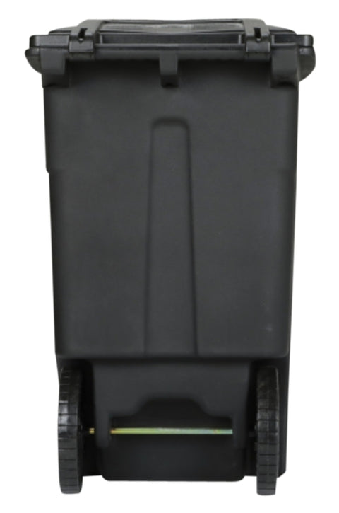 CAN TRASH TWO WHEEL BLACK 48GA
