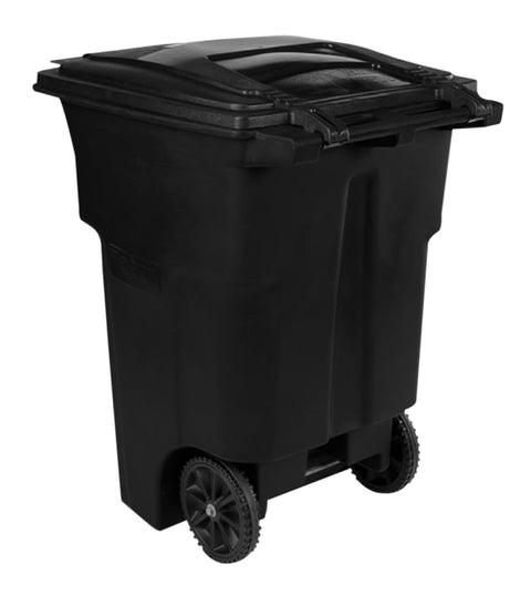 CAN TRASH TWO WHEEL BLACK 96GA