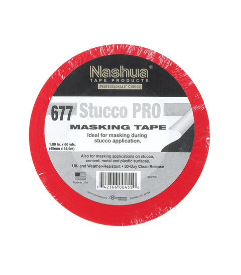 Nashua 1.89 in. W x 60 yd. L Stucco Masking Tape Regular Strength Red 1