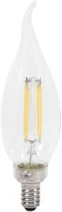 Sylvania 40791 Natural LED Bulb, Decorative, 350 Lumens, 4 W, B10 Bent Tip Lamp, 40 W Equivalent, E12 Lamp Base, Clear