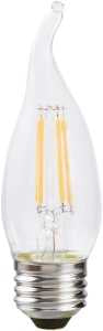 Sylvania 40760 Natural LED Bulb, Decorative, 500 Lumens, 5.5 W, B10 Bent Tip Lamp, 60 W Equivalent, E26 Lamp Base, Clear