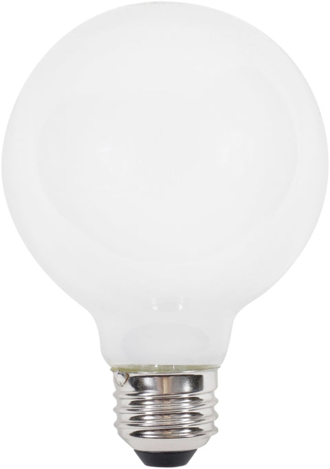 Sylvania 40766 LED Bulb, Globe, 350 Lumens, 4.5 W, G25 Lamp, 40 W Equivalent, E26 Lamp Base, Dimmable, Frosted, Daylight