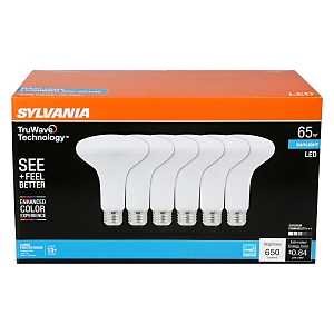Sylvania Natural Series 41329 LED Bulb, 7 W, BR30 Lamp, 65 W Equivalent, E26 Medium Lamp Base, Dimmable