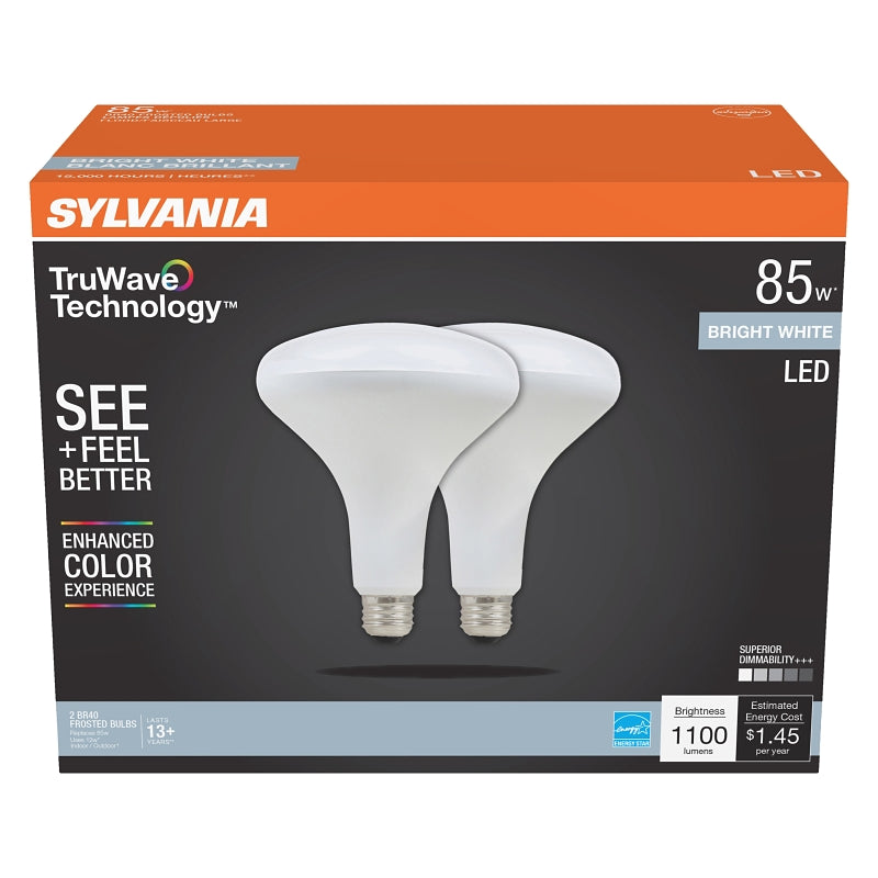 Sylvania Natural Series 41155 LED Bulb, BR40 Lamp, 85 W Equivalent, E2 ...
