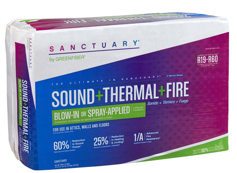 Greenfiber Sanctuary Series INSSANC Blow-In or Spray-Applied Insulation, 48.8 sq-ft Coverage Area, R19 R-Value