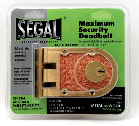 Prime-Line SE 19361 Rim Deadbolt, Keyed Different Key, Bronze, Brushed Brass, 1-3/8 to 2-3/8 in Thick Door