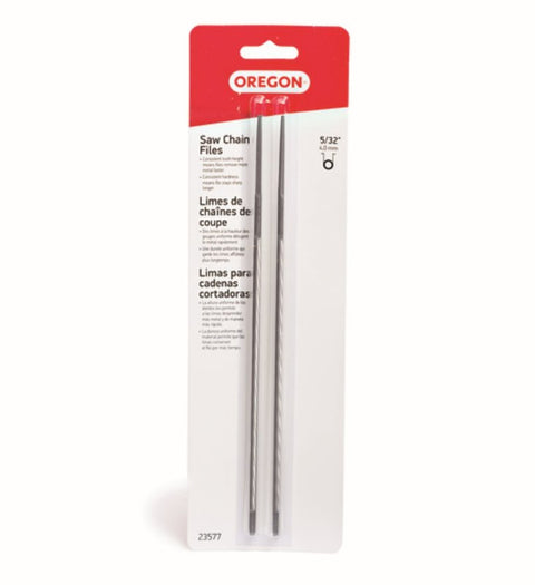 Oregon 23577 Chainsaw File, Double Cut, 5/32 in Dia Dimensions, Round, Steel, 2/PK